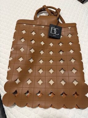 BC Bags Women's Brown Laser-Cut Tote NWT